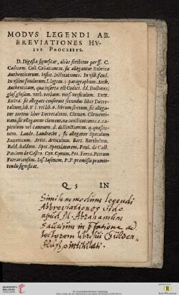 Modus legendi abbreviationes huius processus
