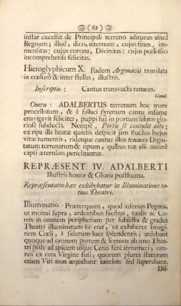 Repræsent. IV. Adalberti Illustris honor & Gloria posthuma.
