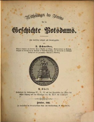 Mitteilungen des Vereins für die Geschichte Potsdams. 2. 1866