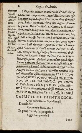 Caput II. De Diphthongis.