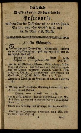 Herzoglich-Mecklenburg-Schwerinsche Post-Course [...]