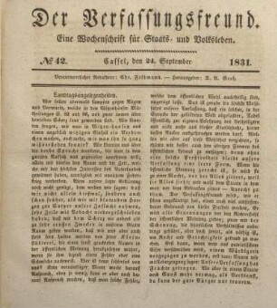 № 42. Cassel, den 24. September 1831.