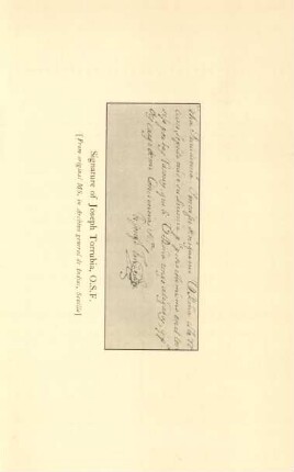 Signature of Joseph Torrubia, O.S.F.