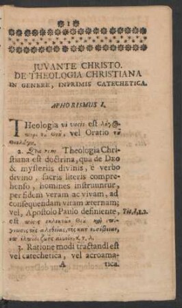 Juvante Christo. De Theologia Christiana In Genere, Inprimis Catechetica