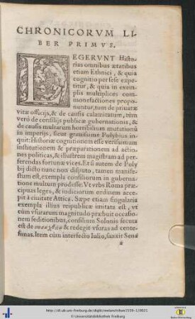 Chronicorum Liber Primus.