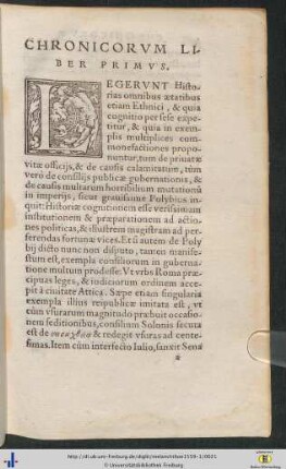 Chronicorum Liber Primus.