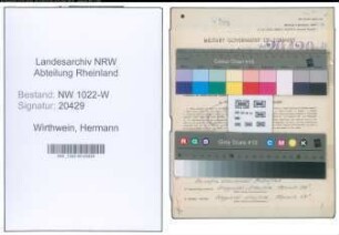 Entnazifizierung Hermann Wirthwein , geb. 19.04.1904 (Sachverstaendiger)