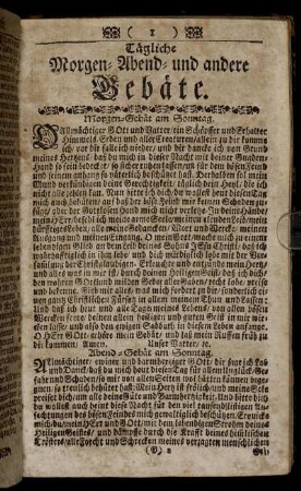 Morgen-Gebät am Sonntag. - Symbolum St. Athanasii.