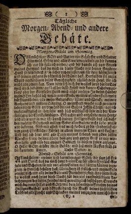 Morgen-Gebät am Sonntag. - Symbolum St. Athanasii.