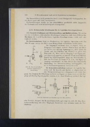 § 14. Elektronische Schaltungen für die logischen Grundoperationen