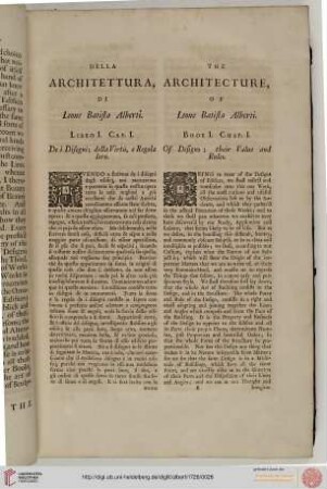 Della architettura [...]: Libro I/The architecture [...]: Book I