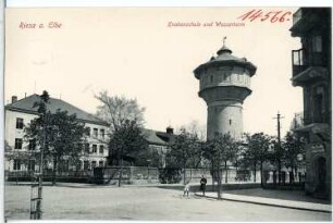 Riesa. Wasserturm und Knabenschule