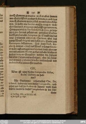 CIV. Was ist von diesen Compendio Histor. Eccles. Gothano zu halten?