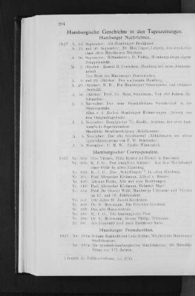 Hamburgische Geschichte in den Tageszeitungen.