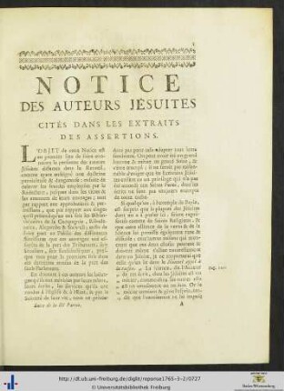 Notice Des Auteurs Jésuites Cités Dans Les Extraits Des Assertions