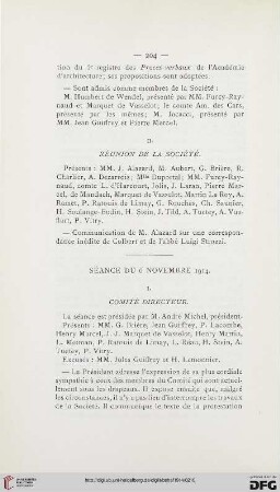 Séance du 6 novembre 1914