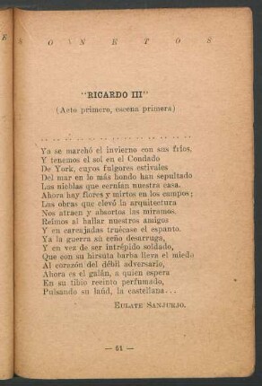 "Ricardo III" : (Acto primero, escena primera)