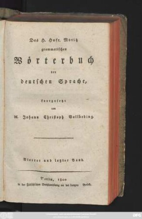 Bd. 4: Grammatisches Wörterbuch der deutschen Sprache