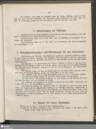 10. Beginn des neuen Schuljahrs