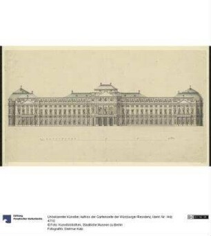 Aufriss der Gartenseite der Würzburger Residenz