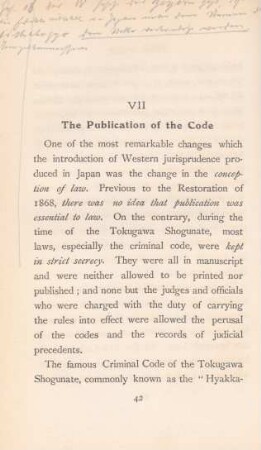 VII. The publication of the code