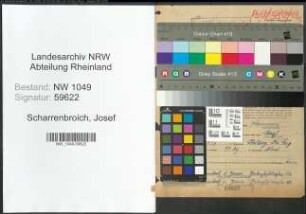 Entnazifizierung Josef Scharrenbroich , geb. 20.10.1897 (Wachtmeister)