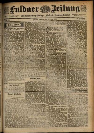 Erste Ausgabe vom Samstag, den 17. Juni 1899.
