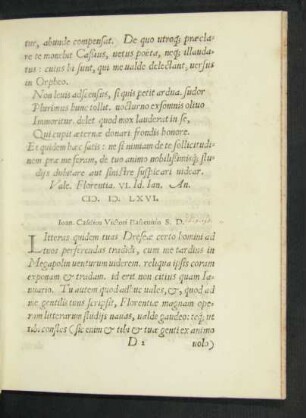 Ioan. Caselius Victori Bassevitio S. D.