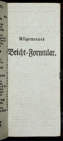 Allgemeines Beicht-Formular.