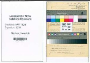 Entnazifizierung Heinrich Neuber , geb. 04.09.1898 (Polizist)