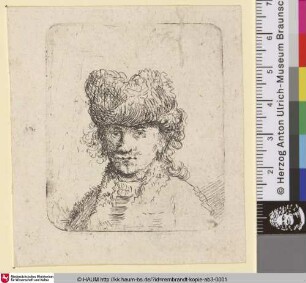 [Selbstbildnis in Pelzmütze und Pelzrock; Self-Portrait in a Fur Cap; Rembrandt au bonnet fourré et à l'habit blanc]