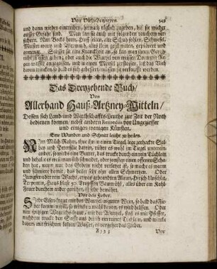 Das Dreyzehende Buch / Von Allerhand Hauß-Artzney-Mitteln.