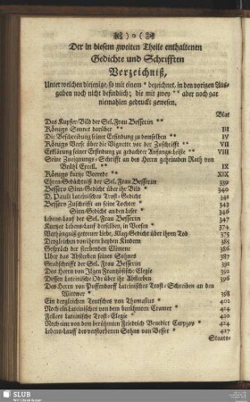 Der in diesem zweiten Theile enthaltenen Gedichte und Schrifften