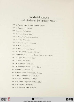 Handzeichnungen verschiedener bekannter Maler (Nr. 225-273)