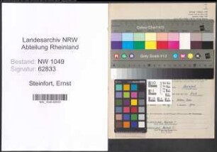 Entnazifizierung Ernst Steinfort , geb. 10.06.1879 (Schlosser)