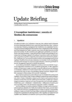L’ exception tunisienne : succès et limites du consensus