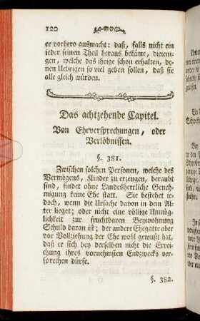 Das achtzehende Capitel. Von Eheversprechungen, oder Verlöbnissen.