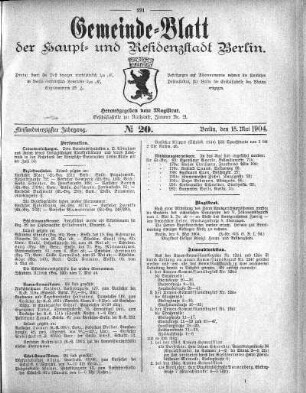 1904,20: No. 20, 15. Mai 1904