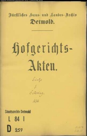 Düntze, Dietrichs Witwe Katharina Veger gegen Bernd Detering zu Westervinnen - Schuldforderung