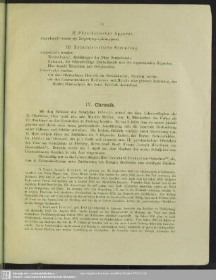 IV. Chronik