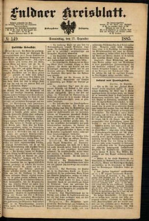 Ausgabe vom Donnerstag, den 17. Dezember 1885.