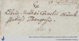 [Provenienz]: Münch, Matthias Cornelius