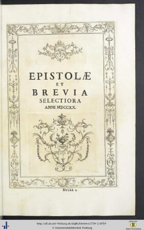 Epistolae Et Brevia Selectiora Anni MDCCXX.