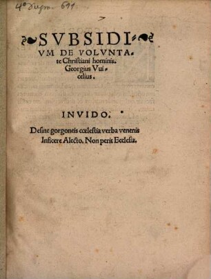 Subsidium De Voluntate Christiani hominis
