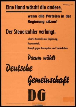 DG - Deutsche Gemeinschaft, Landtagswahl 1960