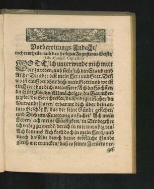 Vorbereitungs-Andacht/ mehrentheils nach des heiligen Augustinus Geiste...