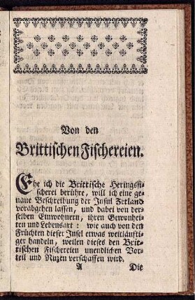 Von den Brittischen Fischereien