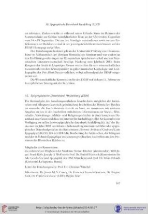 10. Epigraphische Datenbank Heidelberg (EDH)