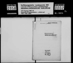 Straus, Friedrich A., Bankier Eheleute zur Zeit Kalifornien Käufer: Walter Hertenstein, Kaufmann in Karlsruhe Lagerbuch-Nr. 5355/10 Karlsruhe