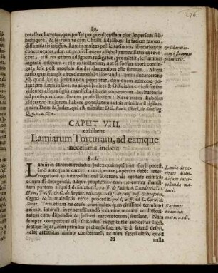 Caput VIII. exhibens Lamiarum Torturam, ad eamque necessaria indicia.